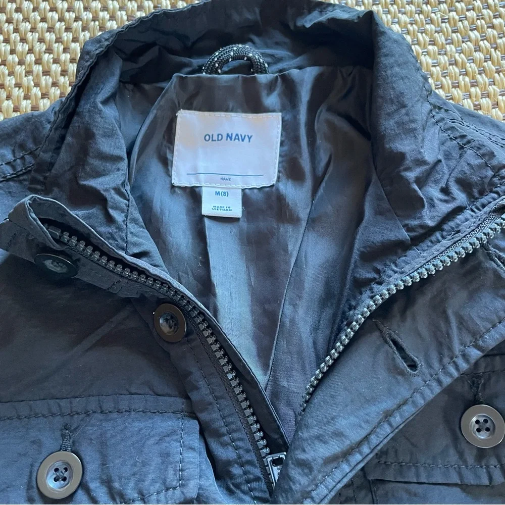 NEW Old Navy Utility Jacket Water Resistant Black Youth Size Medium 8